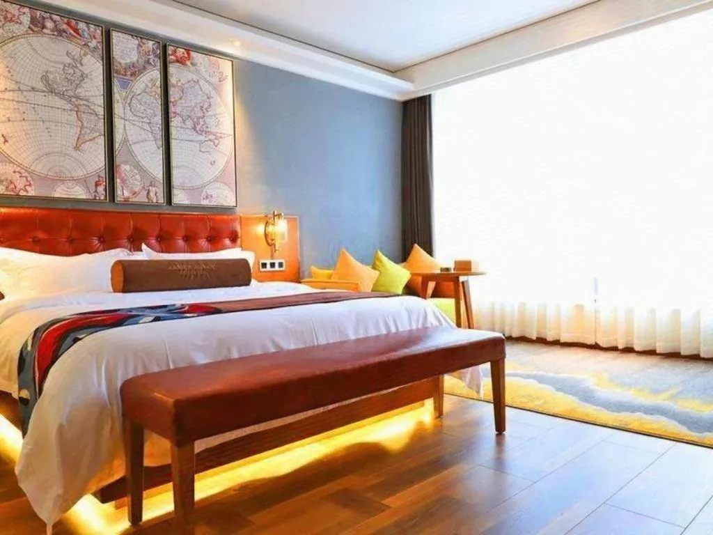 Bed in James Joyce Coffetel Guangyuan High-Speed Railway Station Dongba Municipal Government