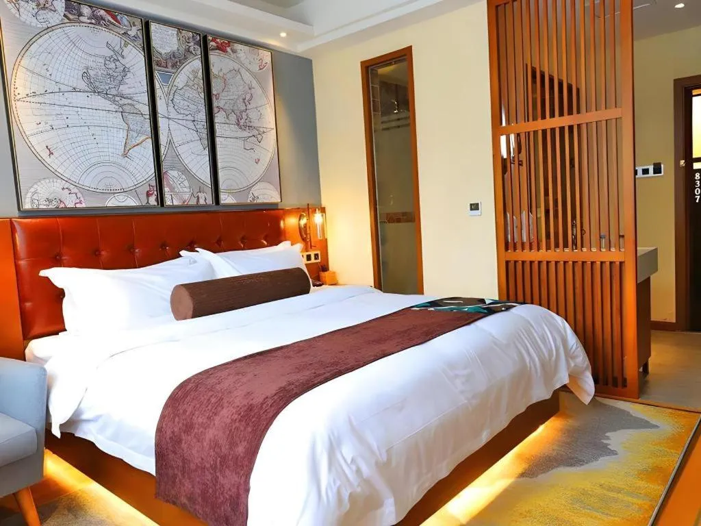 Bed in James Joyce Coffetel Guangyuan High-Speed Railway Station Dongba Municipal Government