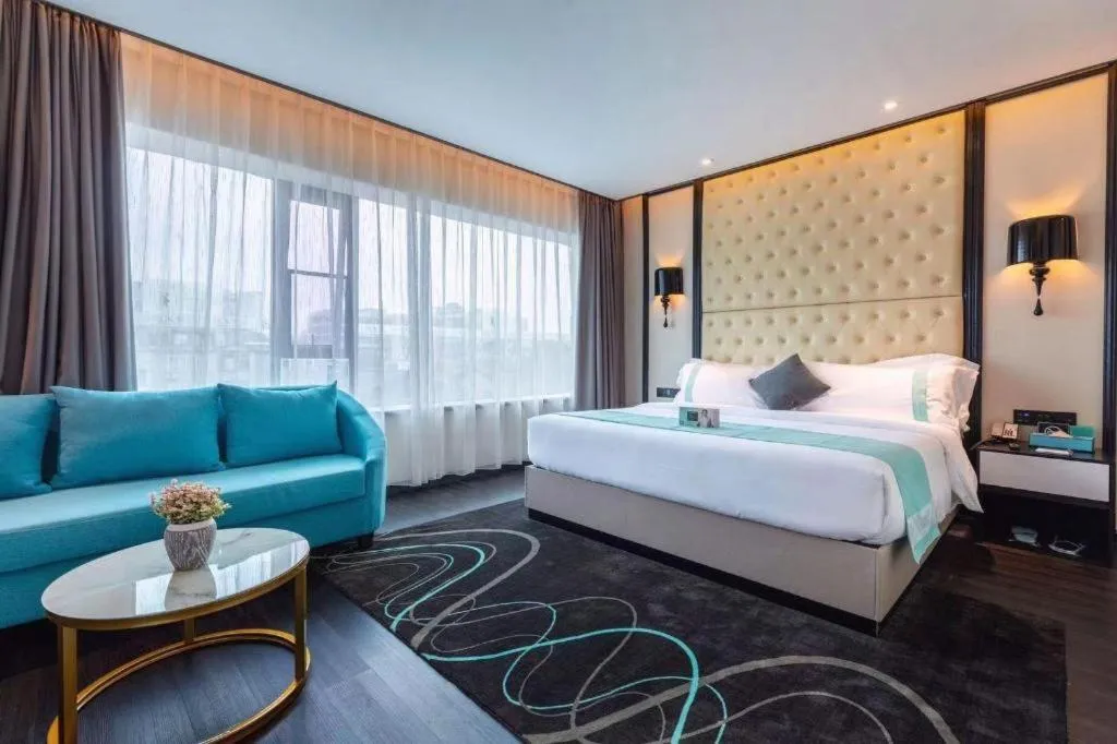 Bed in Xana Hotelle·Guangzhou Shangxiajiu Yongqingfang Changshou Road Metro Station