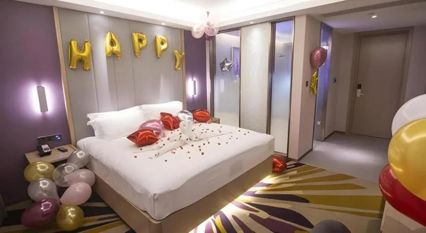 Bed in Lavande Hotel·Heyuan Bavaria