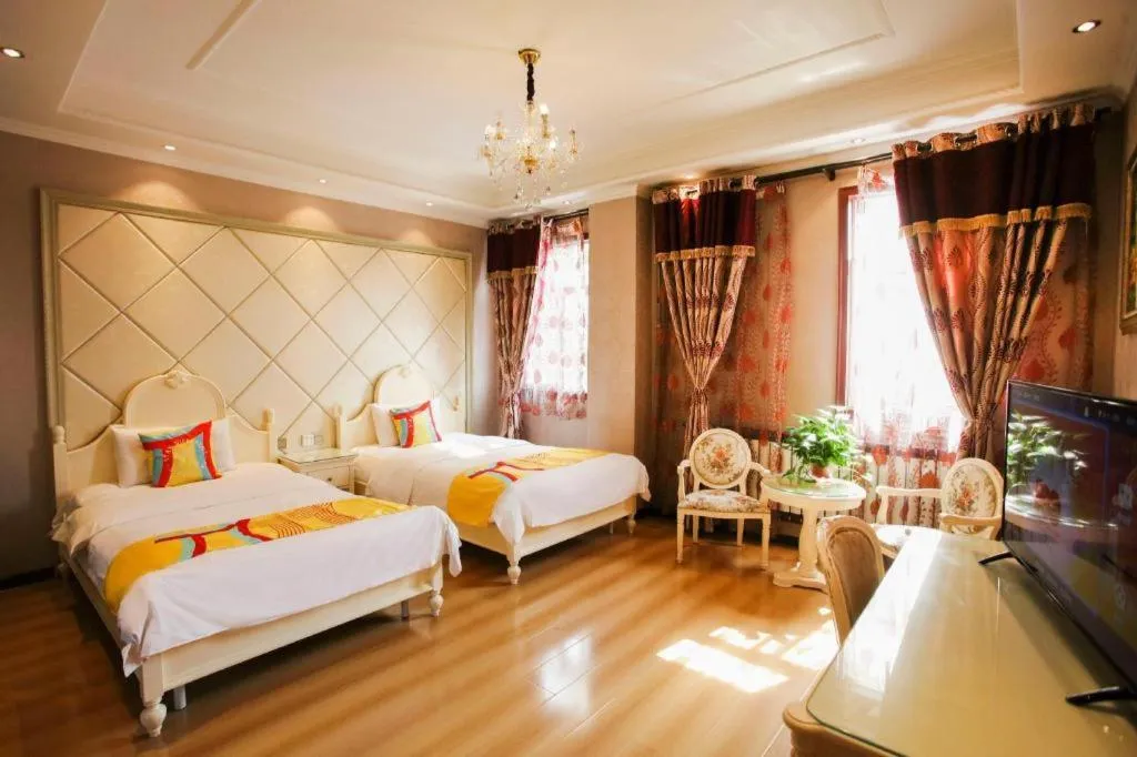 Bed in PAI Hotel Huayin Huashan Mountain Scenic Spot Ancient Street