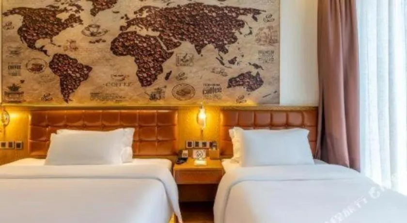 Bed in James Joyce Coffetel·Chadianzi Passenger Terminal Jinke Bei Road Metro Station