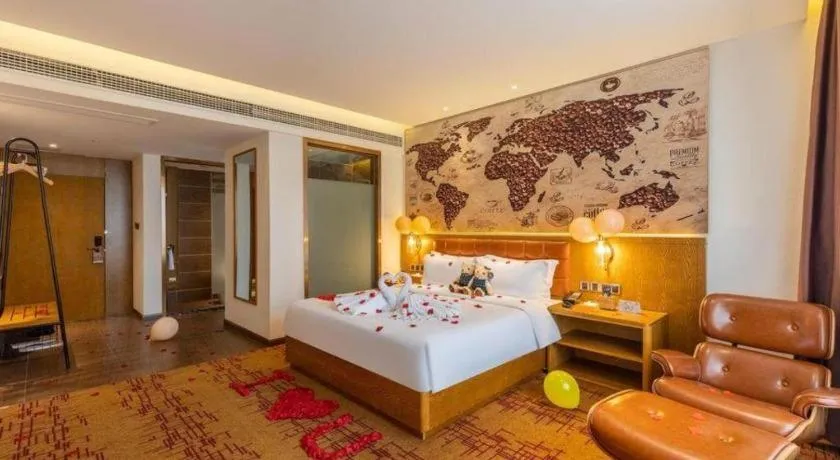 Bed in James Joyce Coffetel·Chadianzi Passenger Terminal Jinke Bei Road Metro Station