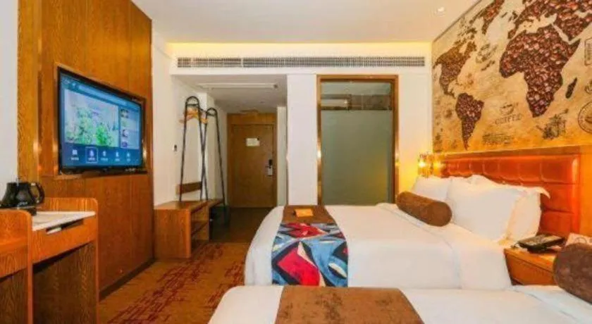 Bed in James Joyce Coffetel·Chadianzi Passenger Terminal Jinke Bei Road Metro Station