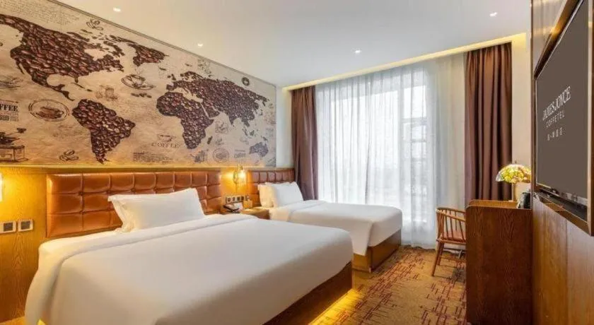 Bed in James Joyce Coffetel·Chadianzi Passenger Terminal Jinke Bei Road Metro Station