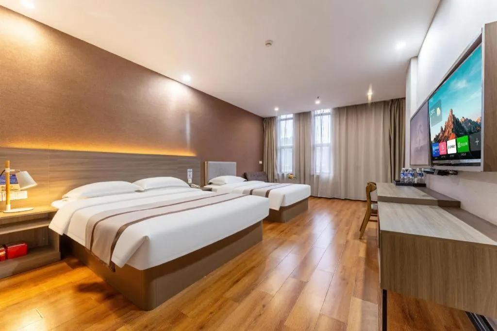 Bed in Jtour Inn Wuxi Meiyuan Kaiyuan Temple Metro