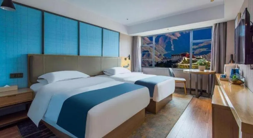 Bed in Echarm Hotel Lhasa Potala Palace