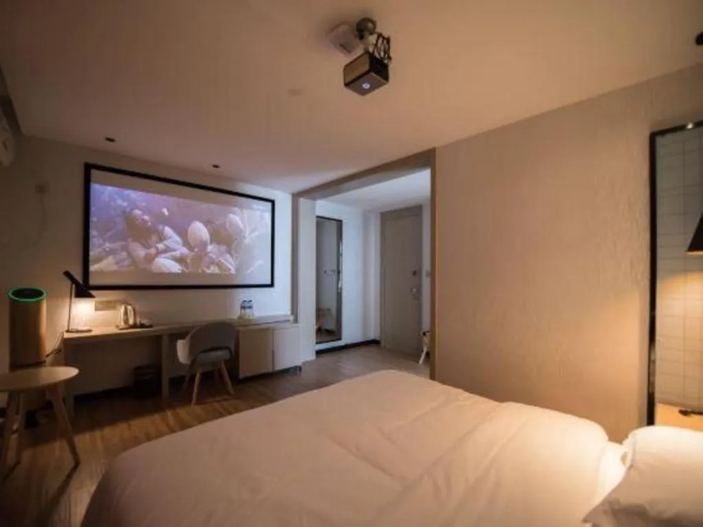 Bed in Borrman Hotel Hefei Guogou Plaza Sanli'an Metro Station