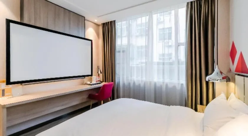 Bed in Borrman Hotel Tai'an Central Hospital Taishan Tianwai Village Hongmen