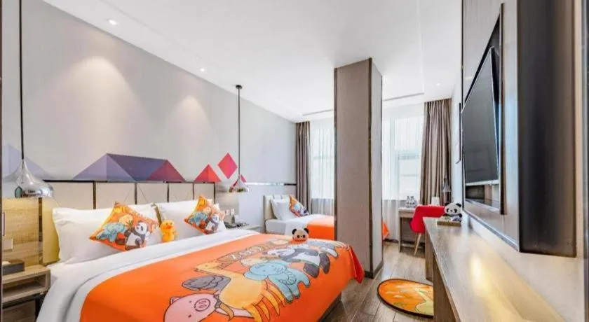 Bed in Borrman Hotel Tai'an Central Hospital Taishan Tianwai Village Hongmen