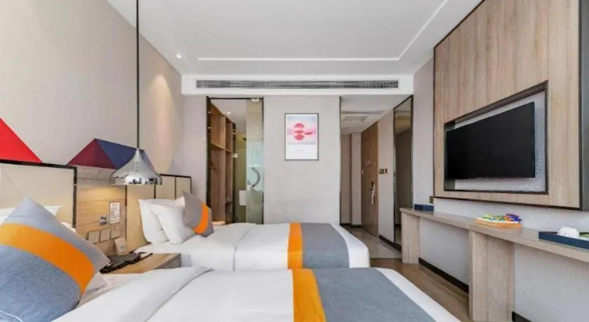 Bed in Borrman Hotel Tai'an Central Hospital Taishan Tianwai Village Hongmen