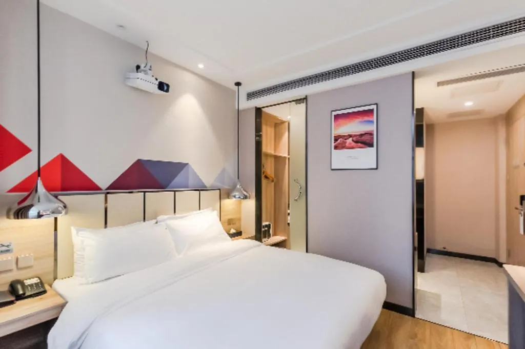 Bed in Borrman Hotel Tai'an Central Hospital Taishan Tianwai Village Hongmen