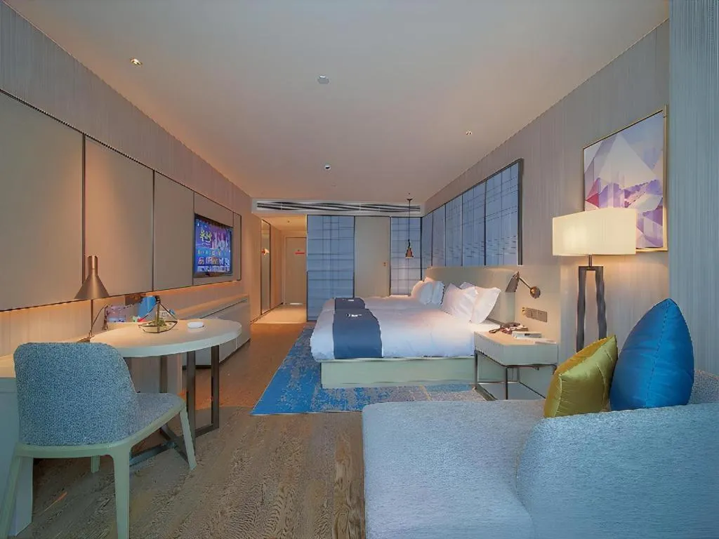 Bed in Echarm Hotel Guangzhou Changlong Shiqiao Metro Station