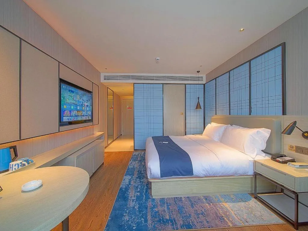 Bed in Echarm Hotel Guangzhou Changlong Shiqiao Metro Station