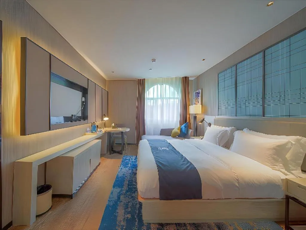 Bed in Echarm Hotel Guangzhou Changlong Shiqiao Metro Station