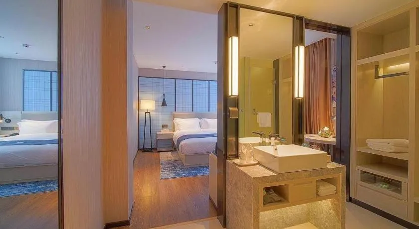 Bed in Echarm Hotel Guangzhou Changlong Shiqiao Metro Station