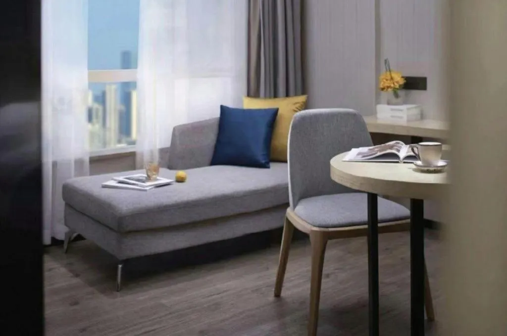 Bed in Echarm Hotel Guangzhou Tonghe Dayuan Times Square