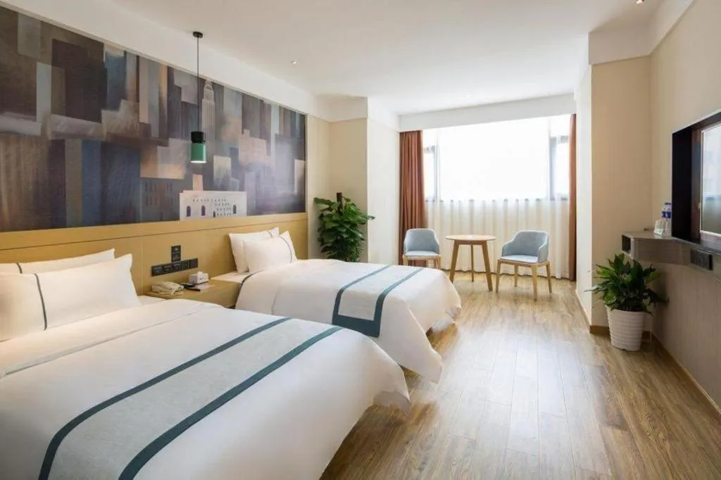 Bed in Echarm Hotel Changsha High-speed Railway Station