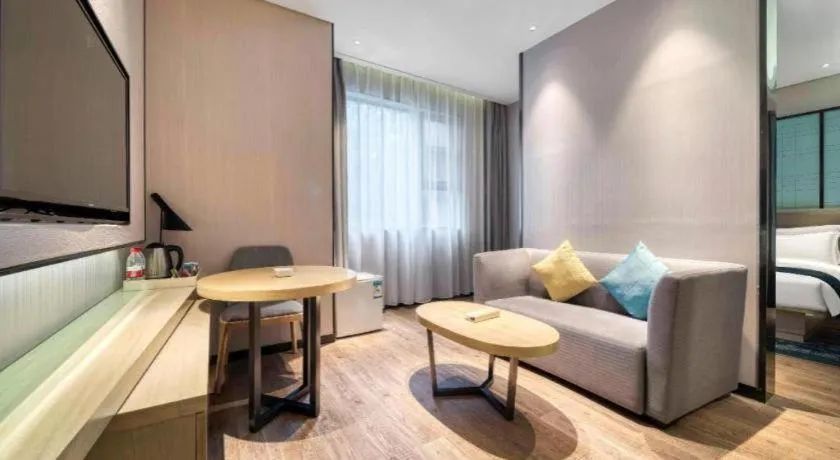 Bed in Echarm Hotel Nanjing Jiangning Tianyin Avenue Metro Station