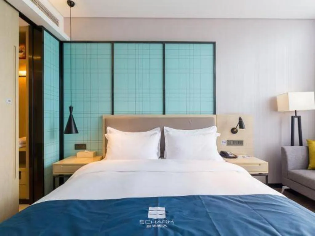 Bed in Echarm Hotel Nanjing Jiangning Tianyin Avenue Metro Station
