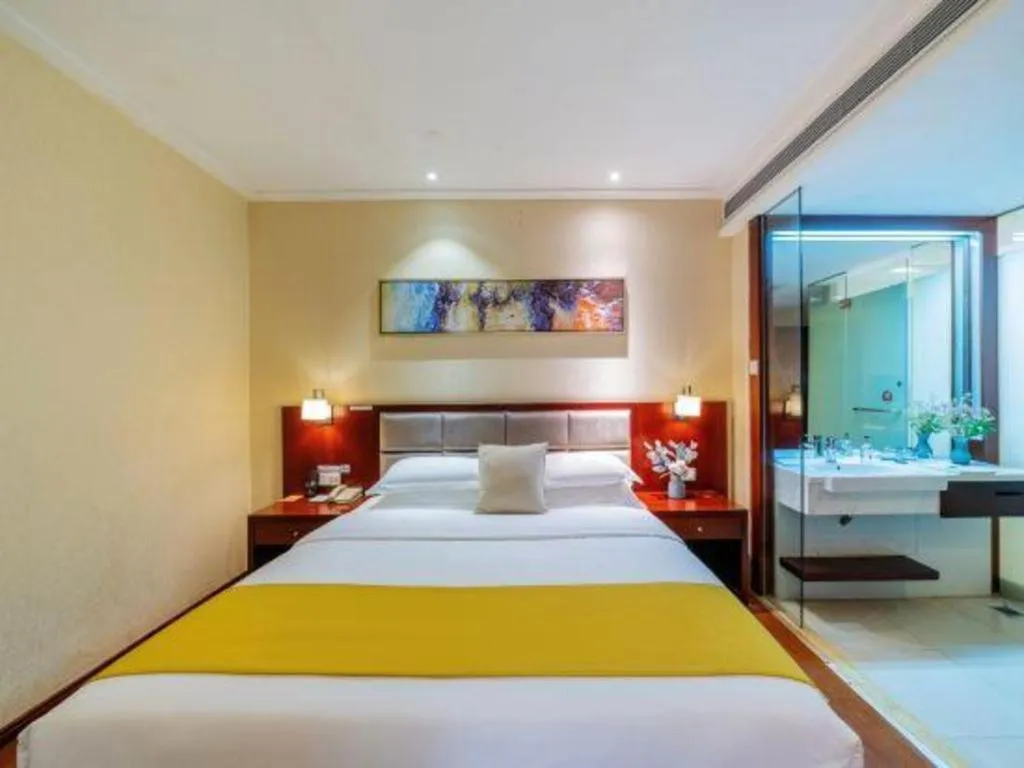 Bed in Borrman Hotel Guangzhou Changlong Shiqiao Metro Station