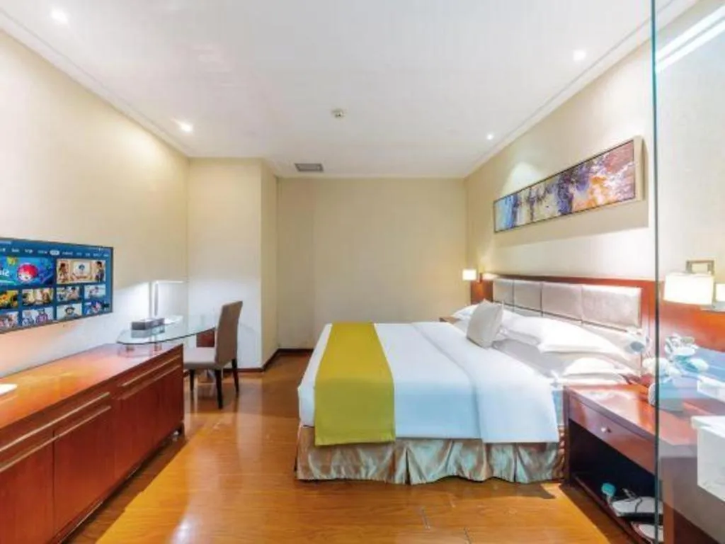 Bed in Borrman Hotel Guangzhou Changlong Shiqiao Metro Station