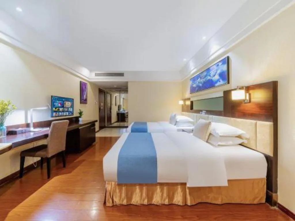 Bed in Borrman Hotel Guangzhou Changlong Shiqiao Metro Station