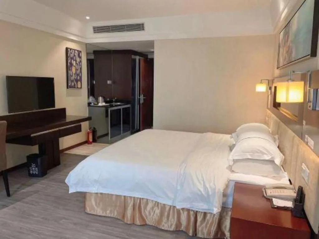 Bed in Borrman Hotel Guangzhou Changlong Shiqiao Metro Station