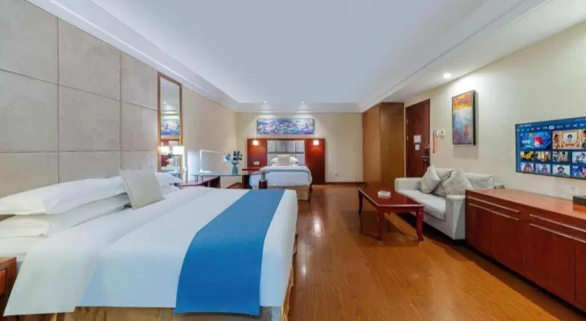 Bed in Borrman Hotel Guangzhou Changlong Shiqiao Metro Station