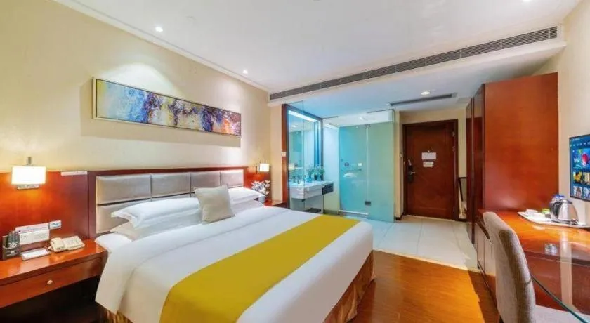 Bed in Borrman Hotel Guangzhou Changlong Shiqiao Metro Station