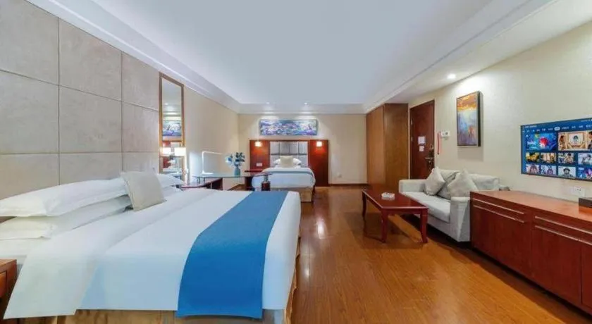 Bed in Borrman Hotel Guangzhou Changlong Shiqiao Metro Station