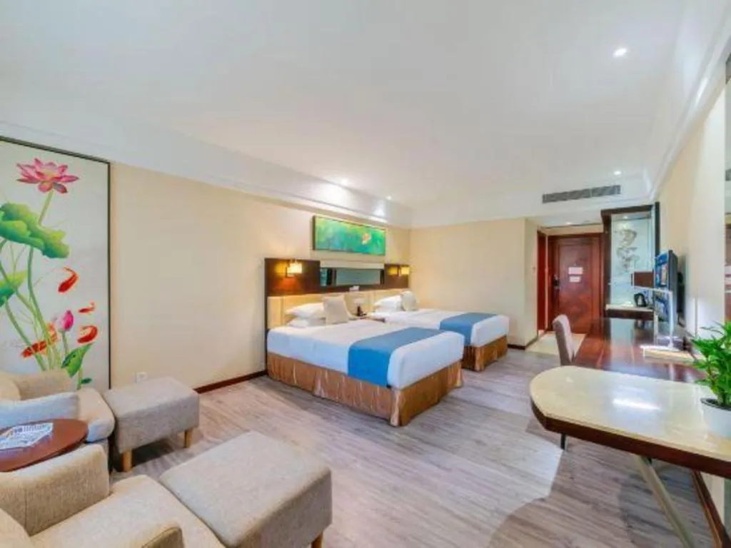 Bed in Borrman Hotel Guangzhou Changlong Shiqiao Metro Station