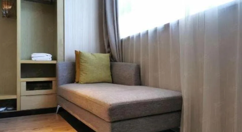 Bed in Echarm Hotel Wuhan Vanke Future Center Wulidun Metro Station