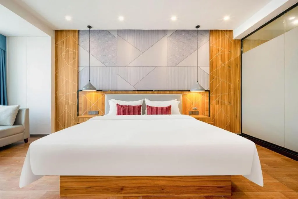 Bed in Borrman Hotel Fangchenggang High-speed Railway North Station Crystal International