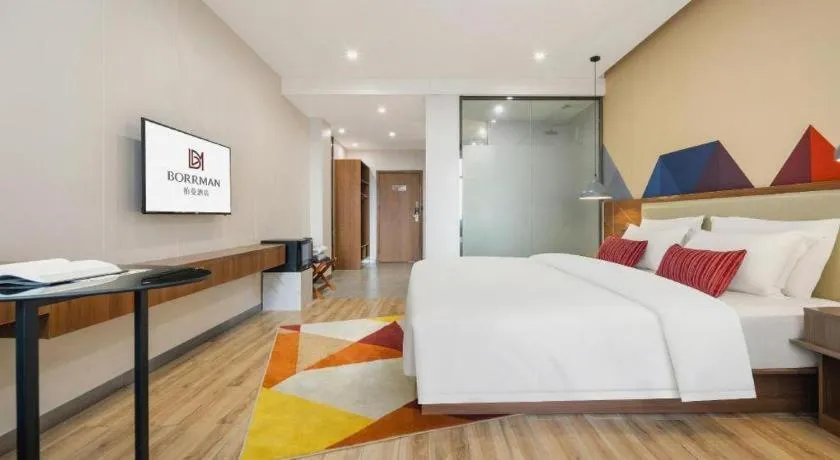 Bed in Borrman Hotel Fangchenggang High-speed Railway North Station Crystal International