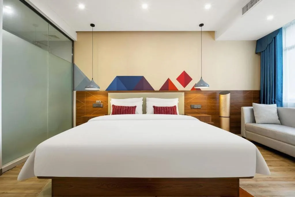 Bed in Borrman Hotel Fangchenggang High-speed Railway North Station Crystal International