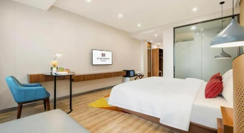 Bed in Borrman Hotel Fangchenggang High-speed Railway North Station Crystal International