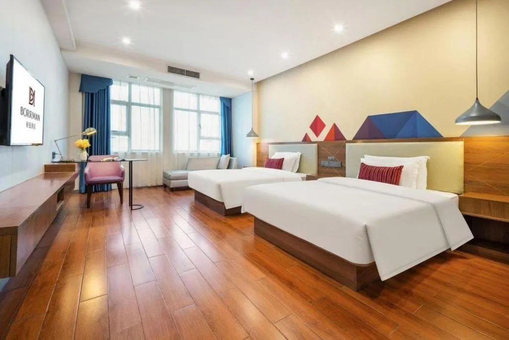 Bed in Borrman Hotel Fangchenggang High-speed Railway North Station Crystal International