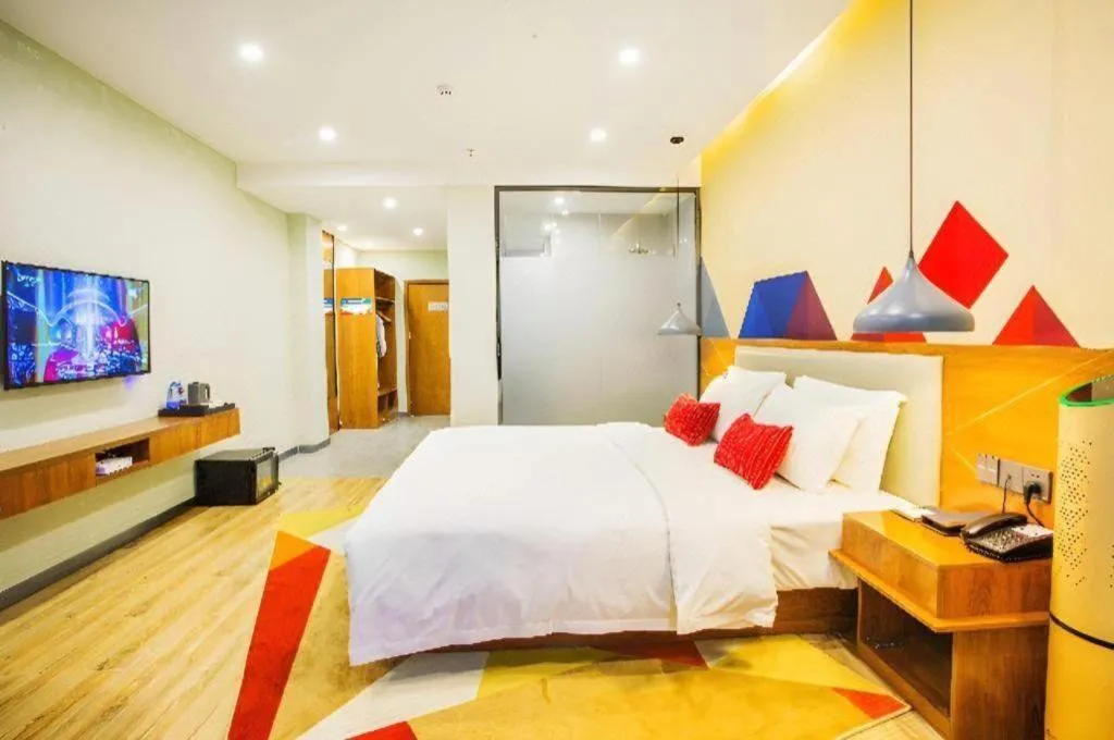 Bed in Borrman Hotel Fangchenggang High-speed Railway North Station Crystal International