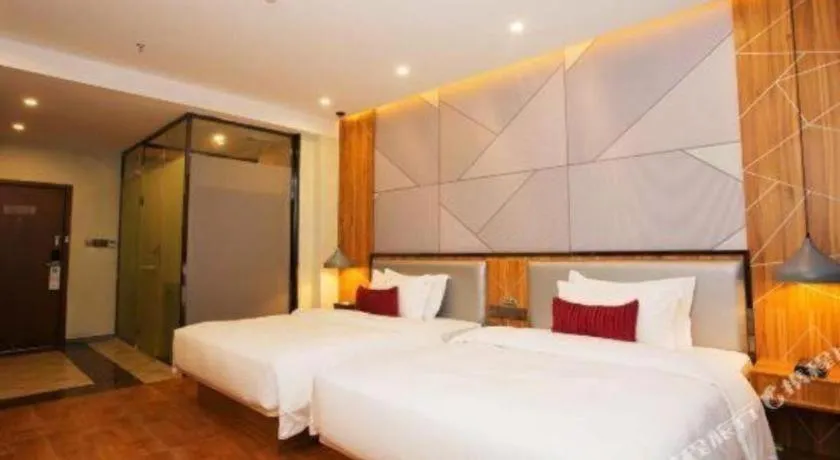 Bed in Borrman Hotel Fangchenggang High-speed Railway North Station Crystal International