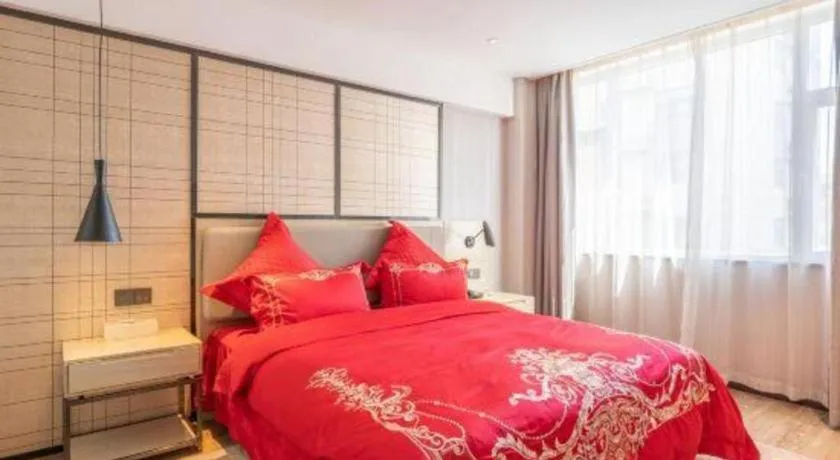 Bed in Echarm Hotel Zibo Gaoqing Zhongcheng Inernational