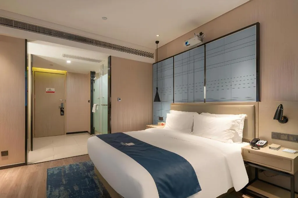 Bed in Echarm Hotel Nanning the MixC Exhibition Center Metro Station
