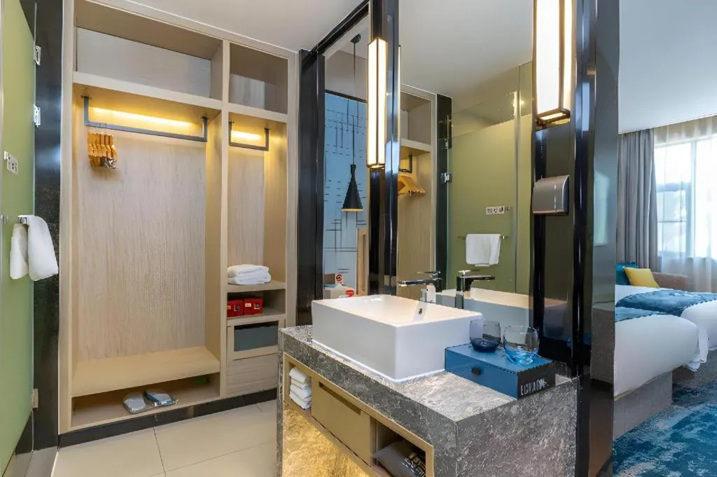 Bed in Echarm Hotel Nanning the MixC Exhibition Center Metro Station