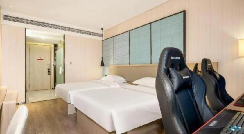 Bed in Echarm Hotel Nanning the MixC Exhibition Center Metro Station