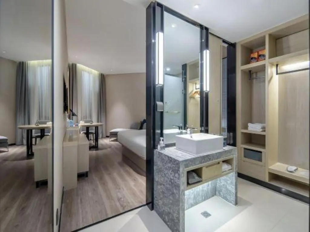 Bed in Echarm Hotel Nanning the MixC Exhibition Center Metro Station