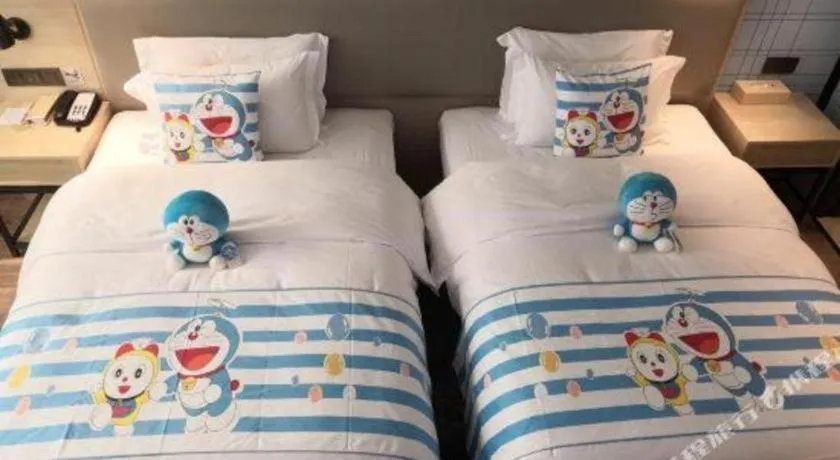 Bed in Echarm Hotel Nanning the MixC Exhibition Center Metro Station