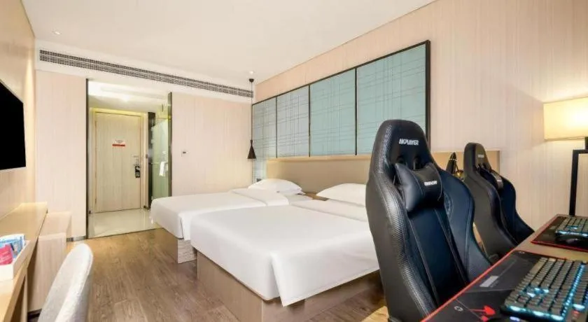 Bed in Echarm Hotel Nanning the MixC Exhibition Center Metro Station