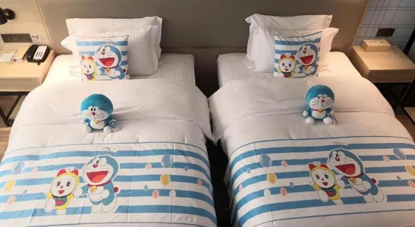 Bed in Echarm Hotel Nanning the MixC Exhibition Center Metro Station