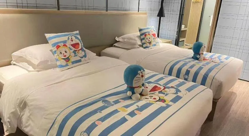 Bed in Echarm Hotel Nanning the MixC Exhibition Center Metro Station