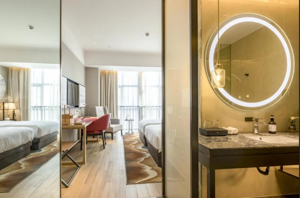 Bed in Echeng Hotel Nanning Jiangnan Wanda Baisha Avenue